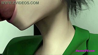 3D animated porn with a hot office theme and a futanari character