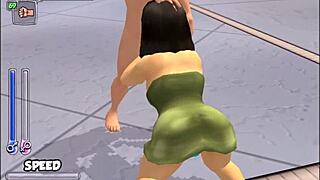 Anal sex and tit fucking with a videogame themed blowjob in Bonetown