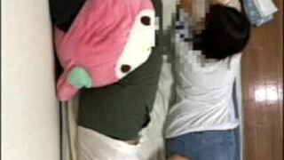 A Japanese couple indulges in sexual activities throughout the day during their holiday without leaving the house