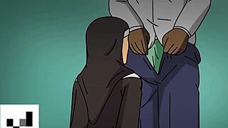Nun's forbidden lust for big black cock explored in hentai