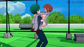 Ochako and Izuku in intense 3D hentai action
