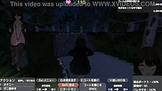 Animated outdoor hentai with a retro look and public masturbation action