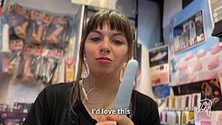 Beautiful babe enjoys crazy sex toys in Tokyo's weird shops