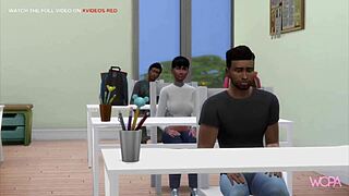 Sailor Moon cheats with two classmates in 3D cartoon