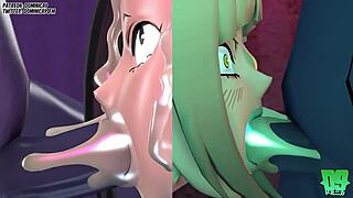 Boku no hero academy's Momo and Toga's 2D porn tutorial