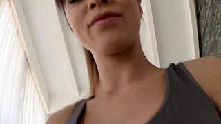 Beautiful European girl gets it hard in a group sex scene