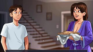 Steamy high school roleplay with big-boobed MILF and black teen