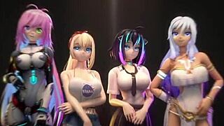 Squirting hentai VTuber's wild toy play and anal action