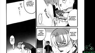 Cartoon lesbian love in the middle of monster hunting in Evangelion parody