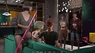 3D animated porn with small-boobed anime babes at The Hellcat Lounge
