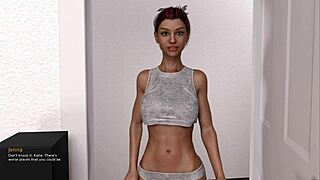 3D animated anime with athletic redhead and big tits