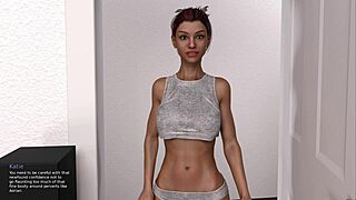 3D animated anime with athletic redhead and big tits