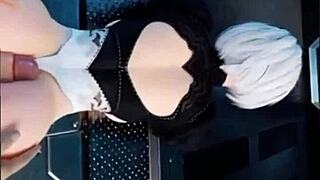 3D animated POV experience with butts and thighs