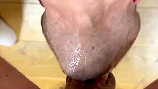 Gay monster gets a blowjob and hairy hole fucked