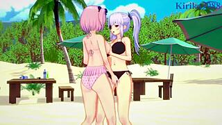 Yagy and Hibari's steamy lesbian scenes and futanari action