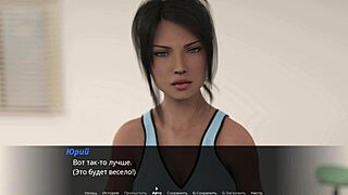 Big tits bounce while the guy bangs her on the desk in Echoes of Lust