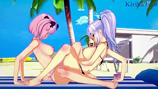 Yagy and Hibari's steamy lesbian scenes and futanari action