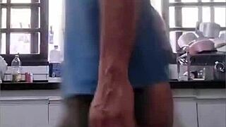 Married woman with a big ass and a love for exhibitionism has sex with her husband’s father at their home