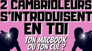 Gay double penetration action in French audio porn
