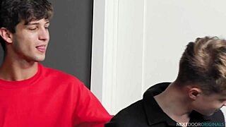 Muscular men engage in rough Valentine's Day threesome