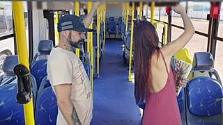 Hot gay scene with a cross dressing professor on a bus
