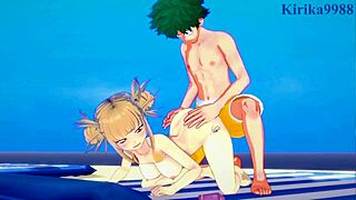 Intense threesome with Himiko, Mitsuki, and Izuku in action