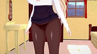 3D animated netorare with Azur Lane themed blowjob