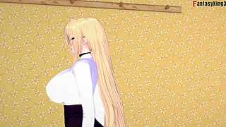 3D animated netorare with Azur Lane themed blowjob