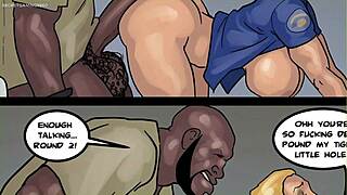 3D animated interracial hardcore with big cocked black man