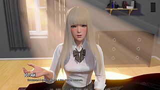 Beautiful anime game with ripped clothes and dancing scenes