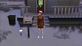 Beautiful redhead in steamy solo scene in the middle of winter