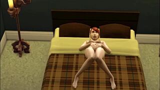 Beautiful redhead in steamy solo scene in the middle of winter