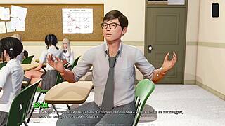 Beautiful anime game with ripped clothes and dancing scenes