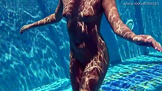 Russian girl seduces producer in the pool