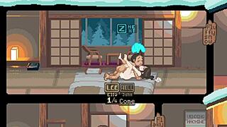 Hentai game featuring pixel art with three girls