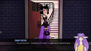 Goth MILF Danny’s big tits bounce in animated porn video