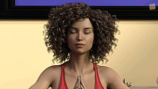 3D game of erotic yoga with a horny brunette