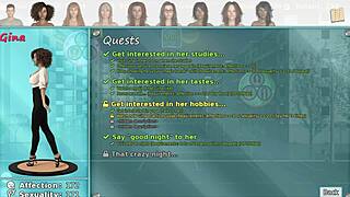 3D game of erotic yoga with a horny brunette
