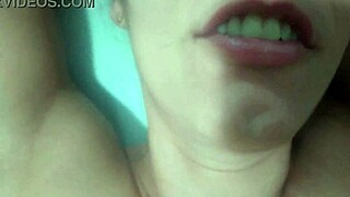 Beautiful amateur gets a rough and messy creampie