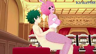 Bunny girl Mina and Momonii in intense My Hero action