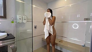 Big-chested housewife gets a wet pussy pounding in the tub