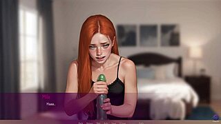 3D cartoon of redhead MILF taking big cock in blowbang