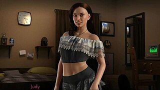 3D cartoon featuring a good pussy in anime style