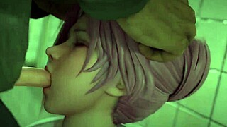 Beautiful 3D animated Elise’s wet and wild cum scene