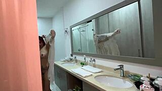 I stare at my step sister's red-haired friend bathing