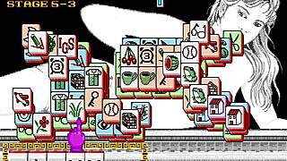 Retro arcade game with Asian characters and erotic themes with monsters