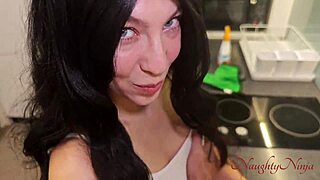 Satisfying my cravings: curvy housekeeper and ass worshiping