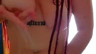 Solo shower scene with natural boobs and an unlimited orgasm