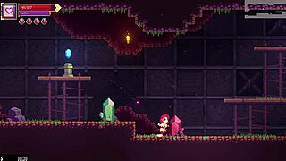 Play as Scarlett Maiden in a hentai game and face the Rogue 2 tier boss in a horizontal screw scene
