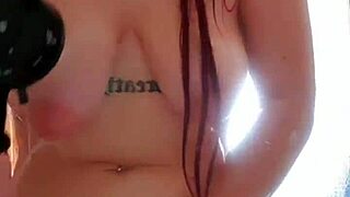 Solo shower scene with natural boobs and an unlimited orgasm